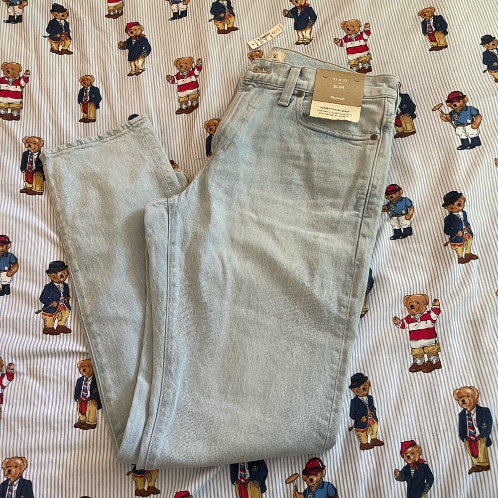 Madewell 33x32 slim men’s jeans light wash